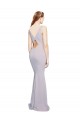 Cut-Out Back V-Neckline Mermaid Formal Crepe Bridesmaid Dress / Prom Dress Keyhole Back Brisbane
