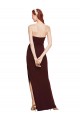 Twisted Strapless Keyhole Long Formal Crepe Bridesmaid Dress / Prom Dress with Slit Brisbane