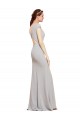 Fit and Flare Long Formal Crepe Bridesmaid Dress / Prom Dress with Tie Open Back Brisbane