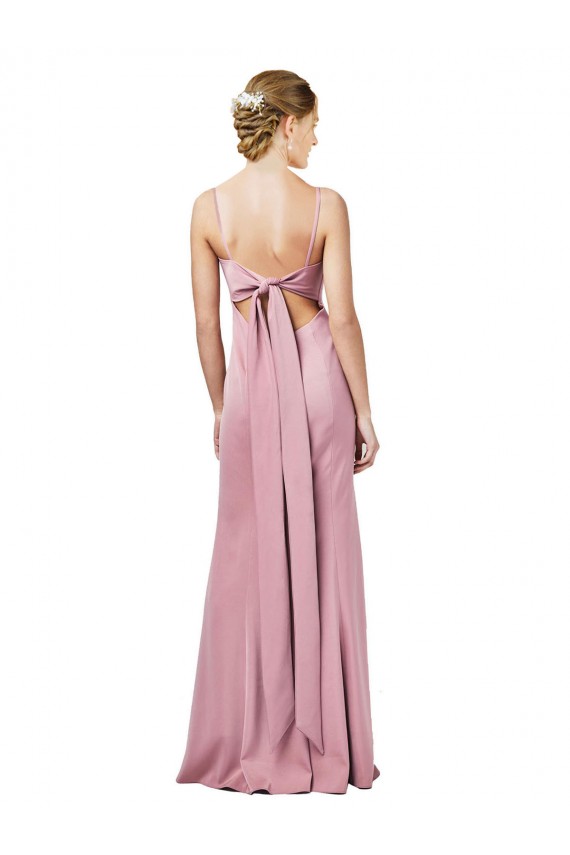 Fit and Flare Slim Formal Crepe Bridesmaid Dress / Prom Dress with Cutout Back Brisbane