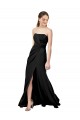 Strapless Fit and Flare Long Formal Crepe Bridesmaid Dress / Prom Dress with Knot and Slit Brisbane