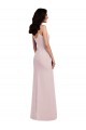 Spaghetti Strap V Back Formal Crepe Bridesmaid Dress / Prom Dress with Front Slit Brisbane