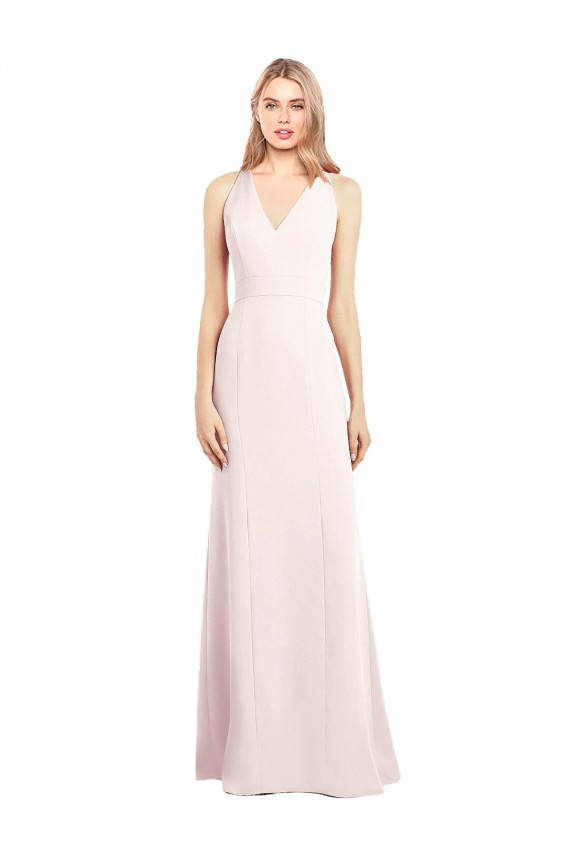 V-Neck Keyhole Back Crepe Trumpet Bridesmaid Dress / Prom Dress Brisbane