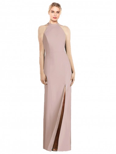 High Neck Cutout Halter Trumpet Bridesmaid Dress Brisbane