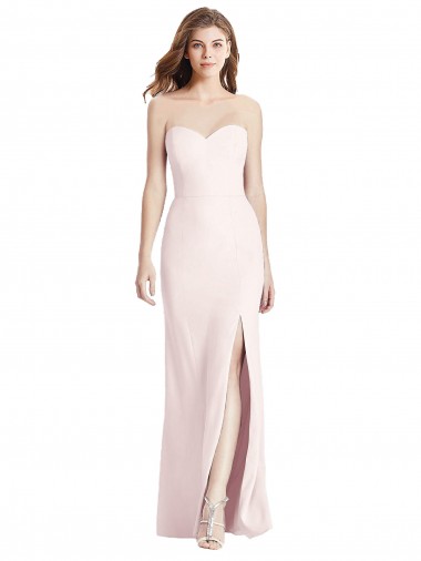 Strapless Crepe Trumpet Bridesmaid Dress / Prom Dress with Front Slit Brisbane