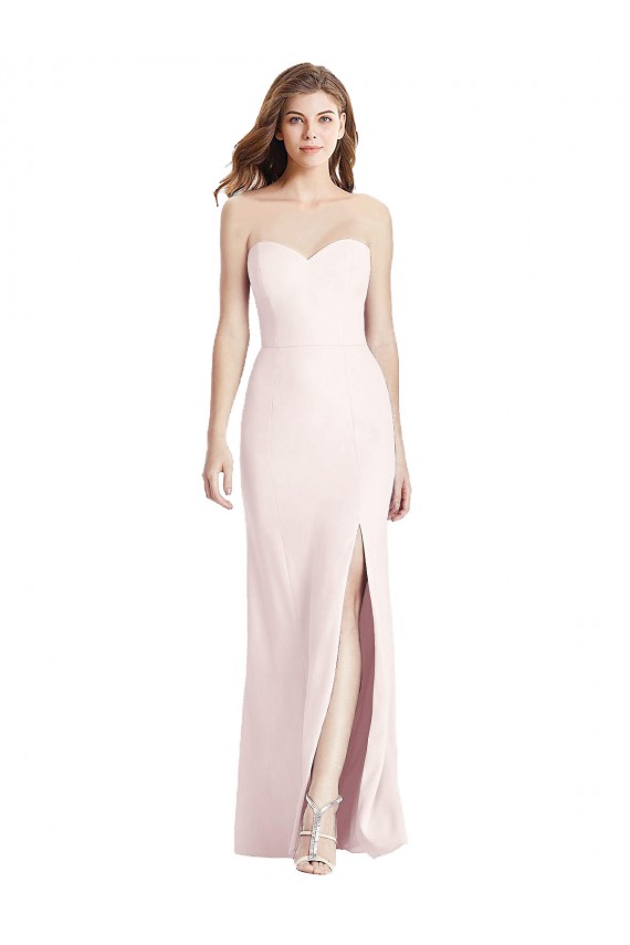Strapless Crepe Trumpet Bridesmaid Dress / Prom Dress with Front Slit Brisbane