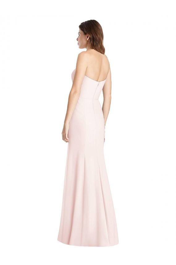 Strapless Crepe Trumpet Bridesmaid Dress / Prom Dress with Front Slit Brisbane