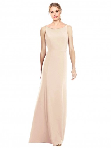 V-Spaghetti Strap Open Back Bateau Neck Trumpet Bridesmaid Dress / Prom Dress Brisbane