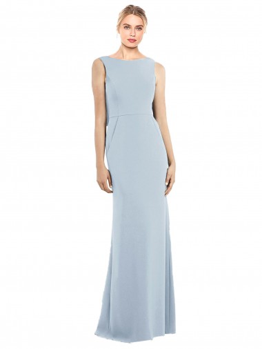 Draped Backless Crepe Bridesmaid Dress / Prom Dress with Pockets Brisbane