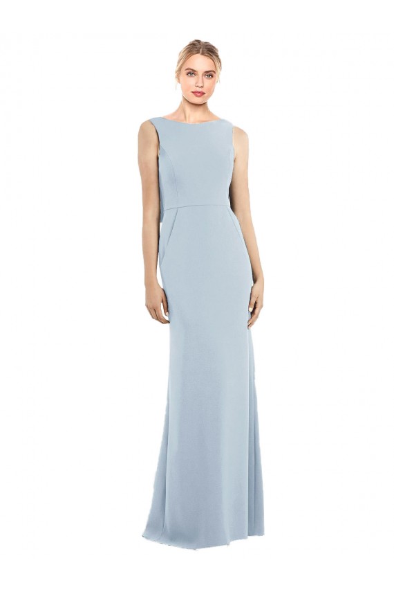 Draped Backless Crepe Bridesmaid Dress / Prom Dress with Pockets Brisbane