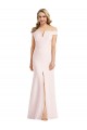 Off the Shoulder Notch Trumpet Formal Crepe Bridesmaid Dress / Prom Dress with Front Slit Brisbane