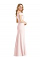 Off the Shoulder Notch Trumpet Formal Crepe Bridesmaid Dress / Prom Dress with Front Slit Brisbane