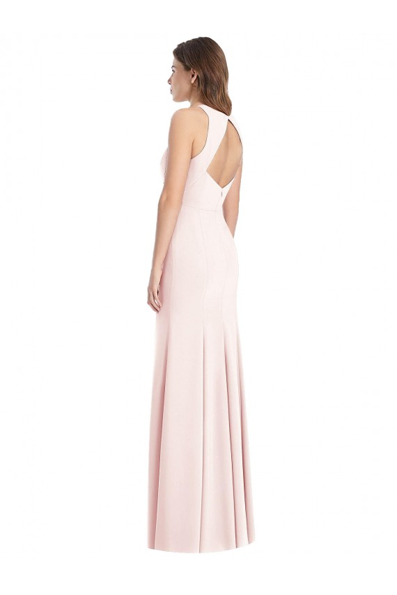 Diamond Cutout Back Trumpet Bridesmaid Dress / Prom Dress with Front Slit Brisbane