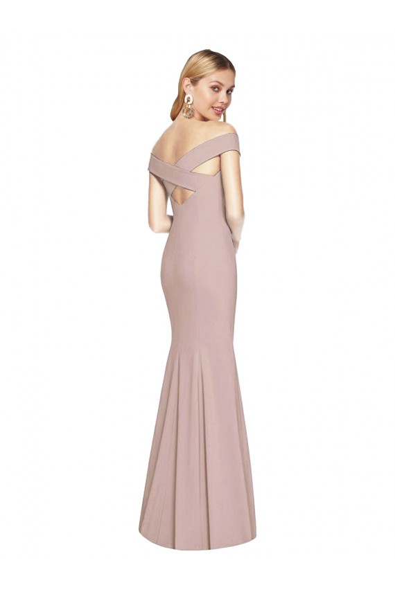 Off the Shoulder Criss Cross Back Trumpet Bridesmaid Dress / Prom Dress Brisbane