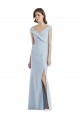 Romantic Off the Shoulder Long Maxi Bridesmaid Dress with Side Slit Brisbane