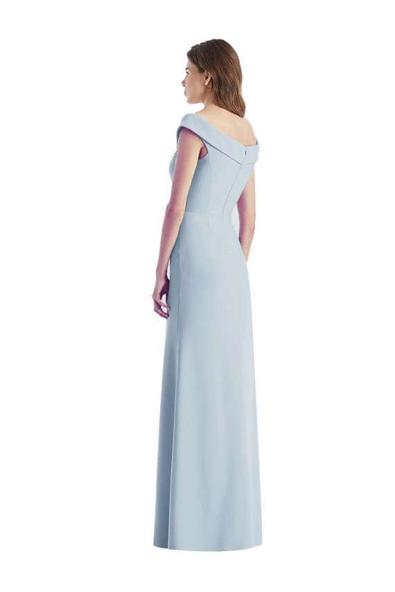 Romantic Off the Shoulder Long Maxi Bridesmaid Dress with Side Slit Brisbane