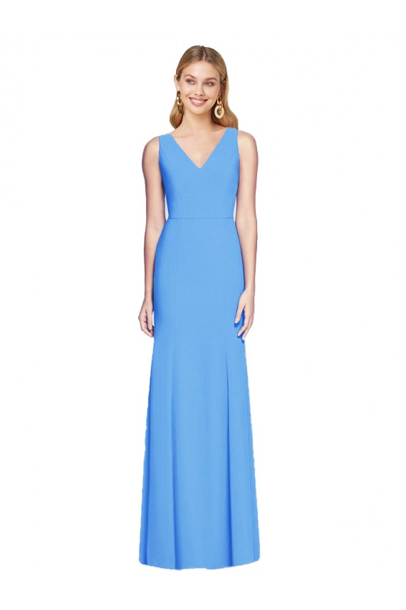 Flattering Trumpet Long Sleeveless Bridesmaid Dress / Prom Dress with Open Back Brisbane
