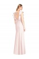 Ruffle Cap Sleeves Open Back Trumpet Bridesmaid Dress / Prom Dress Brisbane