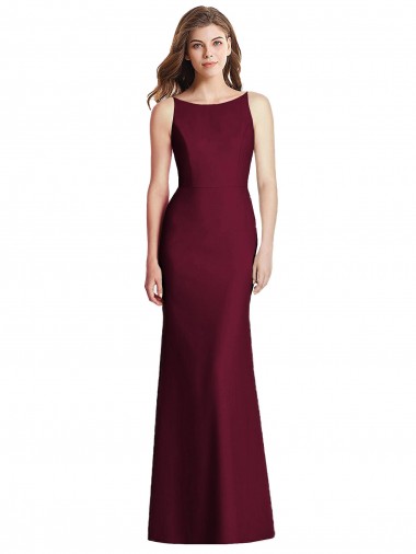 Open Cowl Back Bateau Neck Trumpet Bridesmaid Dress Brisbane