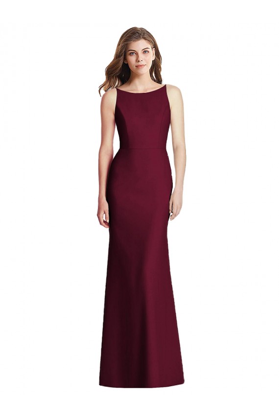 Open Cowl Back Bateau Neck Trumpet Bridesmaid Dress Brisbane