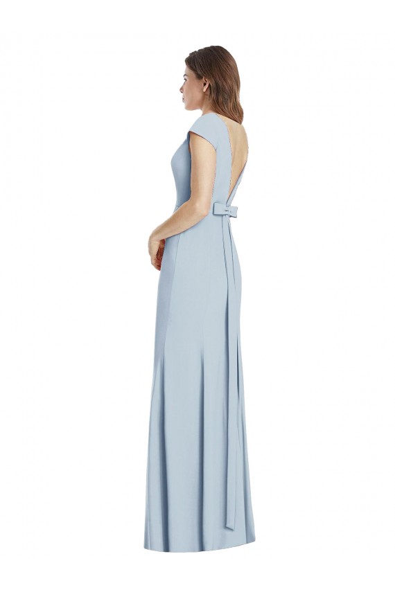 Bateau Neck Cap Sleeves Open Back Trumpet Bridesmaid Dress / Prom Dress Brisbane