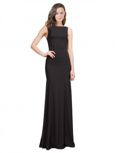 Sleeveless Bateau Neckline Crepe Bridesmaid Dress / Prom Dress with Twist Back Brisbane