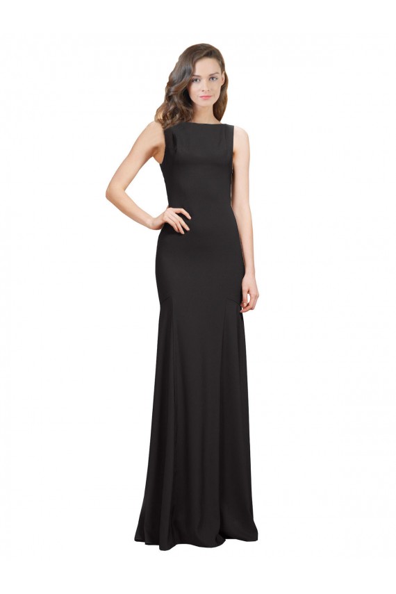 Sleeveless Bateau Neckline Crepe Bridesmaid Dress / Prom Dress with Twist Back Brisbane