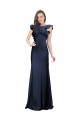 Sleeveless Crepe Bridesmaid Dress / Prom Dress with Cascading Ruffle and Keyhole Back Brisbane