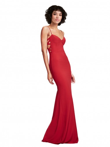 Spaghetti Strap Slip Neckline Formal Crepe Bridesmaid Dress / Prom Dress Brisbane