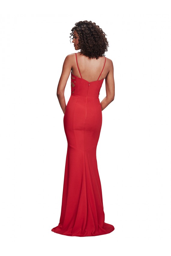 Spaghetti Strap Slip Neckline Formal Crepe Bridesmaid Dress / Prom Dress Brisbane