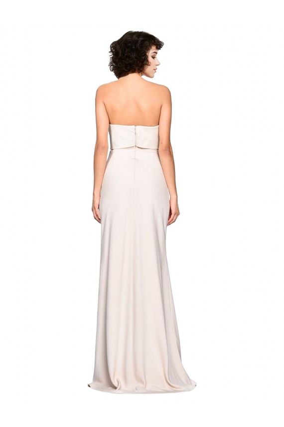 Strapless Crepe Fitted Bridesmaid Dress / Prom Dress with Twist Bow Brisbane