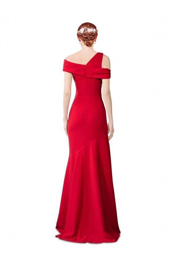 Sleeveless Ruched Formal Crepe Mermaid Bridesmaid Dress / Prom Dress with Off The Shoulder Detail Brisbane