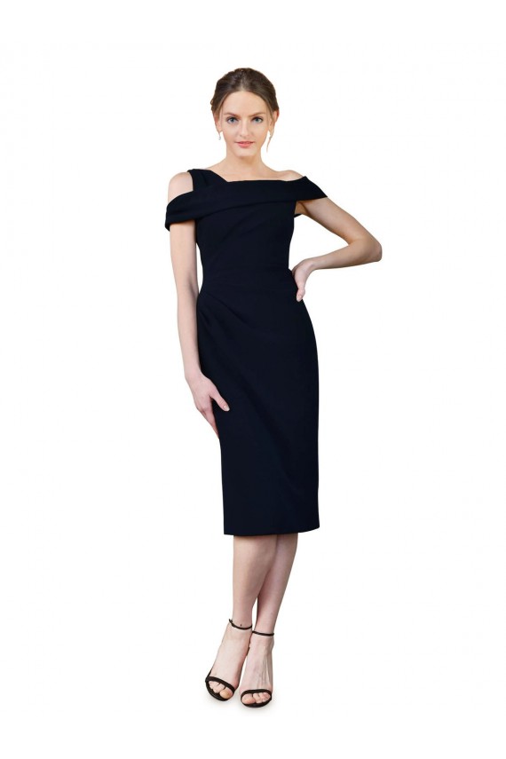 Draped Cross Shoulder Stretch Formal Crepe Cocktail Dress / Homecoming Dress Brisbane