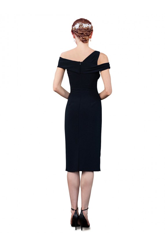 Draped Cross Shoulder Stretch Formal Crepe Cocktail Dress / Homecoming Dress Brisbane