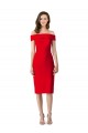 Off the Shoulder Square Neck Cocktail Length Bridesmaid Dress / Prom Homecoming Dress Brisbane