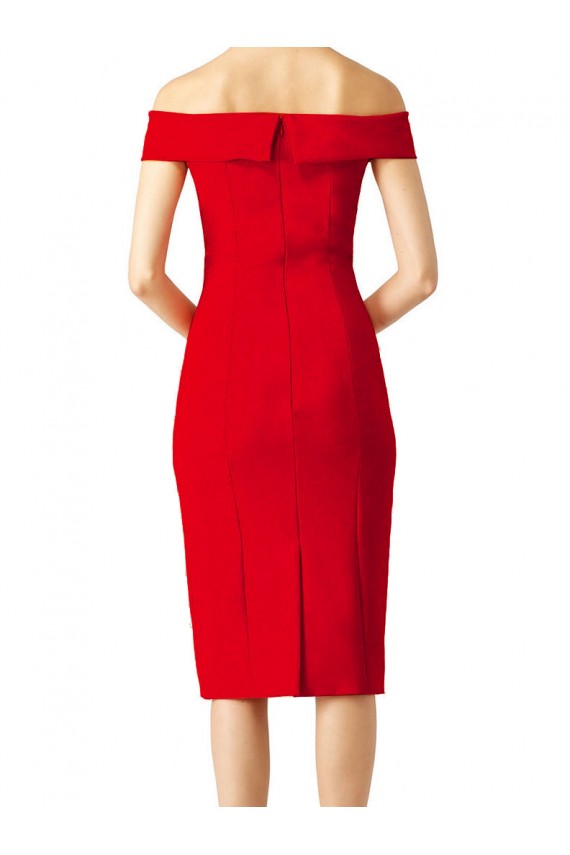 Off the Shoulder Square Neck Cocktail Length Bridesmaid Dress / Prom Homecoming Dress Brisbane