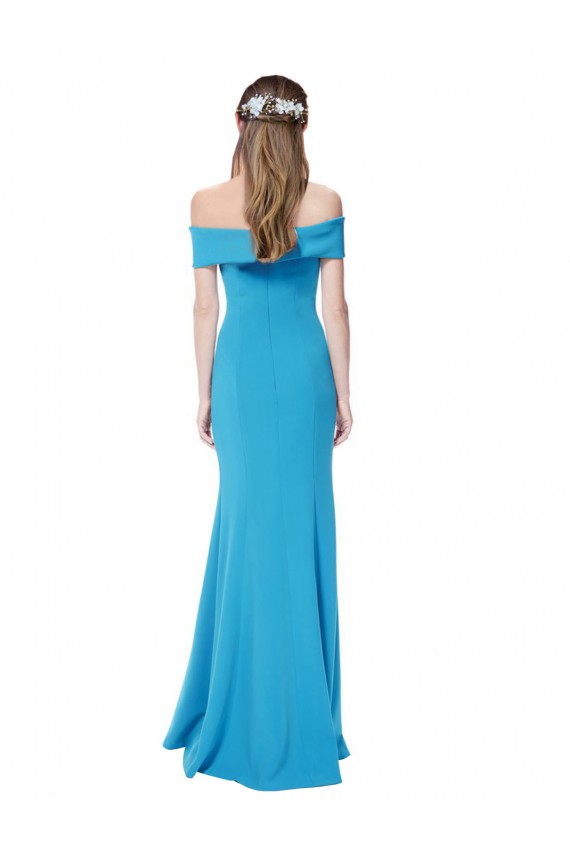 Off the Shoulder Formal Crepe Bridesmaid Dress / Prom Dress with Fitted Silhouette Brisbane
