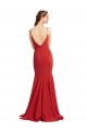 Mermaid Plunging V-Neck Formal Crepe Bridesmaid Dress / Prom Dress with Wide Open Back Brisbane