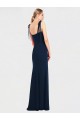 Flat Tie Shoulder Crepe Trumpet Bridesmaid Dress / Prom Dress with Front Slit Brisbane