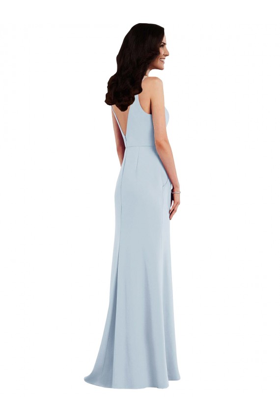 V Back Spaghetti Strap Maxi Bridesmaid Dress / Prom Dress with Pockets Brisbane