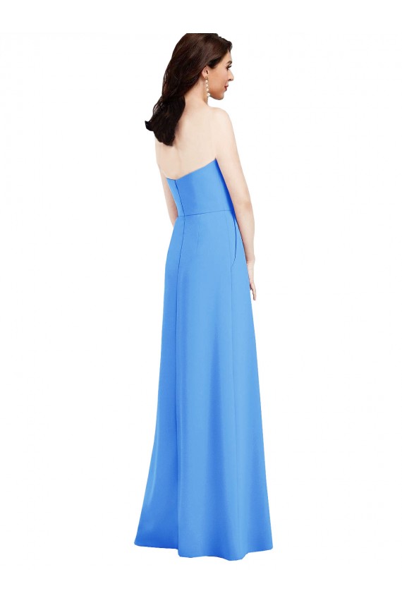 Strapless Pleated Skirt Crepe Bridesmaid Dress / Prom Dress with Pockets Brisbane