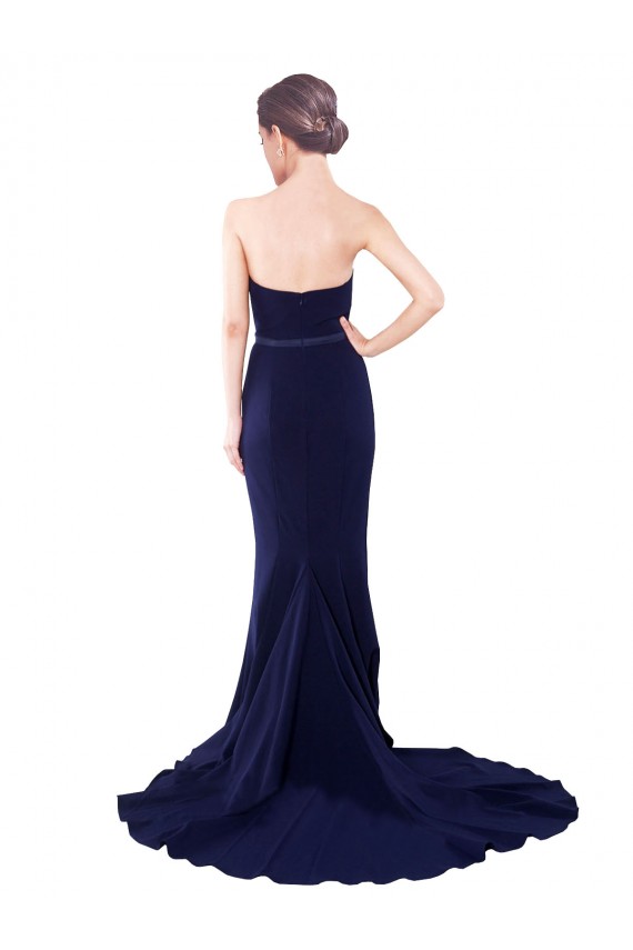 Strapless Sweetheart Neckline Crepe Bridesmaid Dress / Prom Dress with Satin Waistband Brisbane