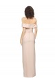 Off the Shoulder Long Formal Crepe Bridesmaid Dress / Prom Dress with Waist Tie and Slit Brisbane