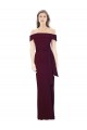 Off the Shoulder Long Formal Crepe Bridesmaid Dress / Prom Dress with Waist Tie Brisbane
