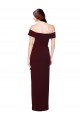 Off the Shoulder Long Formal Crepe Bridesmaid Dress / Prom Dress with Waist Tie Brisbane