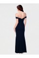 Mermaid Off the Shoulder Long Formal Crepe Bridesmaid Dress / Prom Dress with Low Back Brisbane