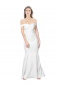 Mermaid Off the Shoulder Long Formal Crepe Bridesmaid Dress / Prom Dress with Low Back Brisbane