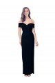 Off the Shoulder Long Full Length Formal Crepe Bridesmaid Dress / Prom Dress with Side Split Brisbane