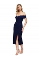 Midi Length Short Formal Crepe Bridesmaid Dress / Cocktail Prom Dress with Side Split Brisbane
