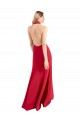 Sleek Fit and Flare High Neck Halter Stretch Formal Crepe Bridesmaid Dress / Prom Dress with Open Back Brisbane